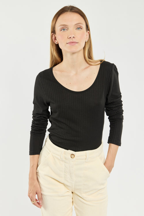 armor-lux-t-shirt-manches-longues-femme-lyocell-et-coton-col-rond-2 image 2