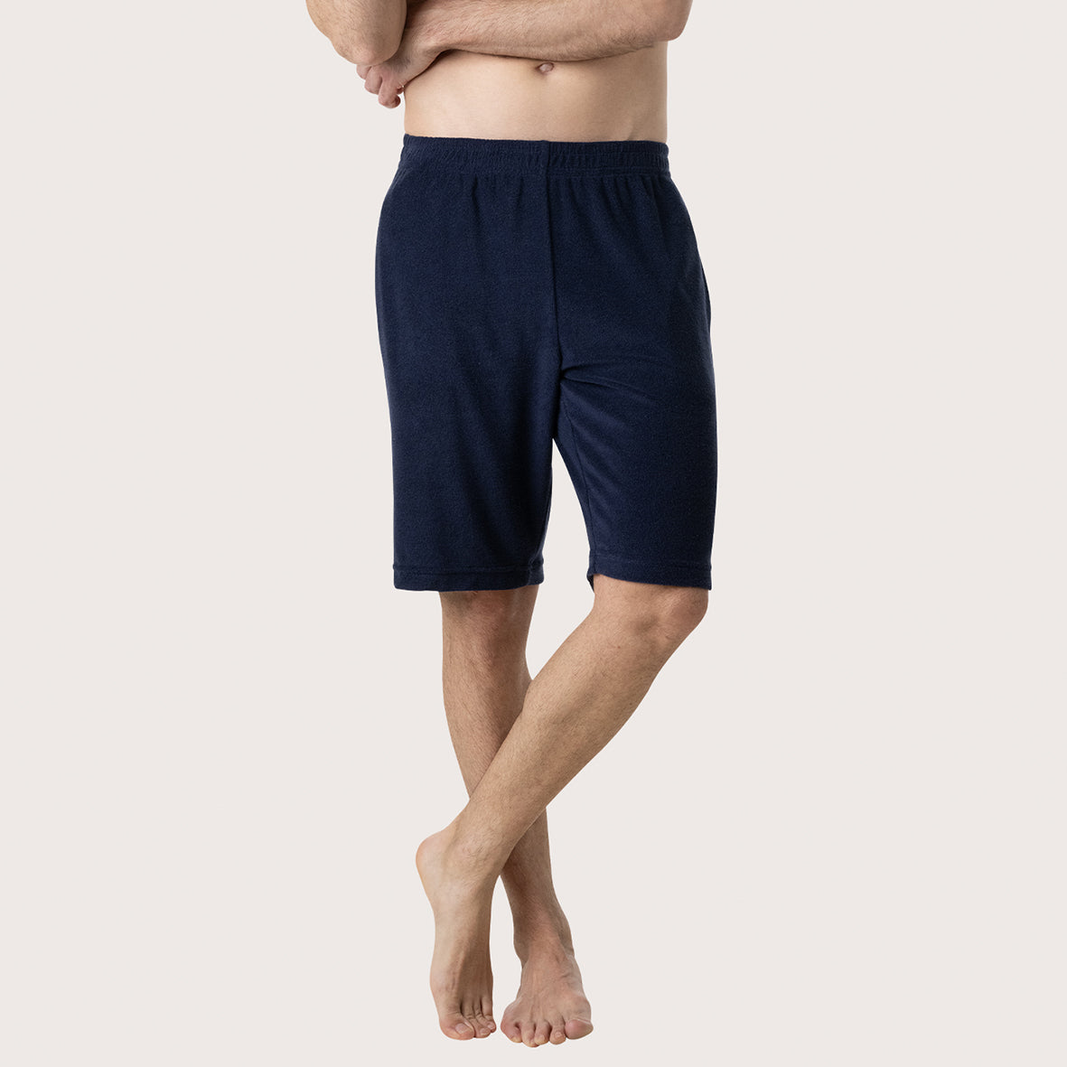 eminence-pyjama-court-homme-ponge-marine-poche-broderie image 3