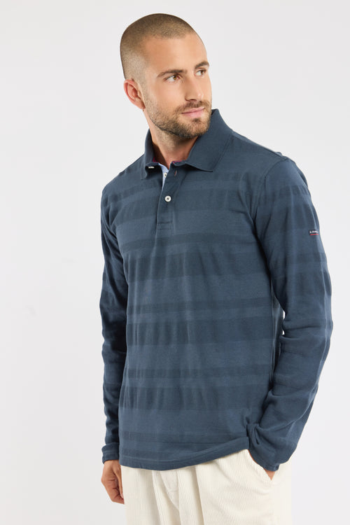 armor-lux-polo-ray-homme-manches-longues-h-ritage-piqu-coton image 2