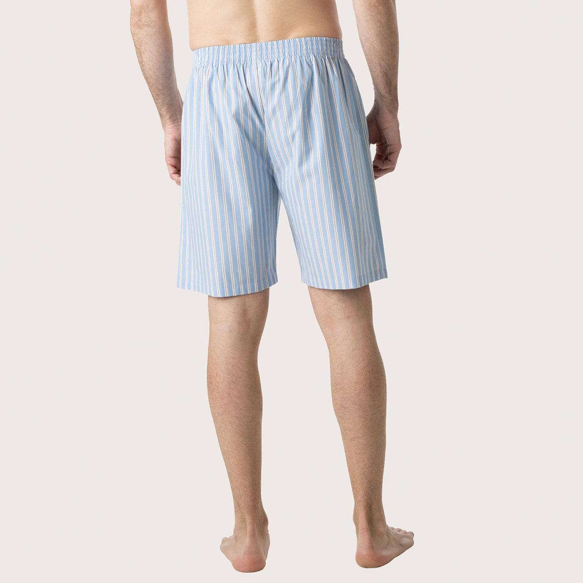 eminence-pyjama-court-ouvert-homme-popeline-ray-ciel-camel image 6
