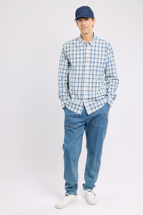 armor-lux-chemise-carreaux-homme-coton-et-lin-manches-longues image 4