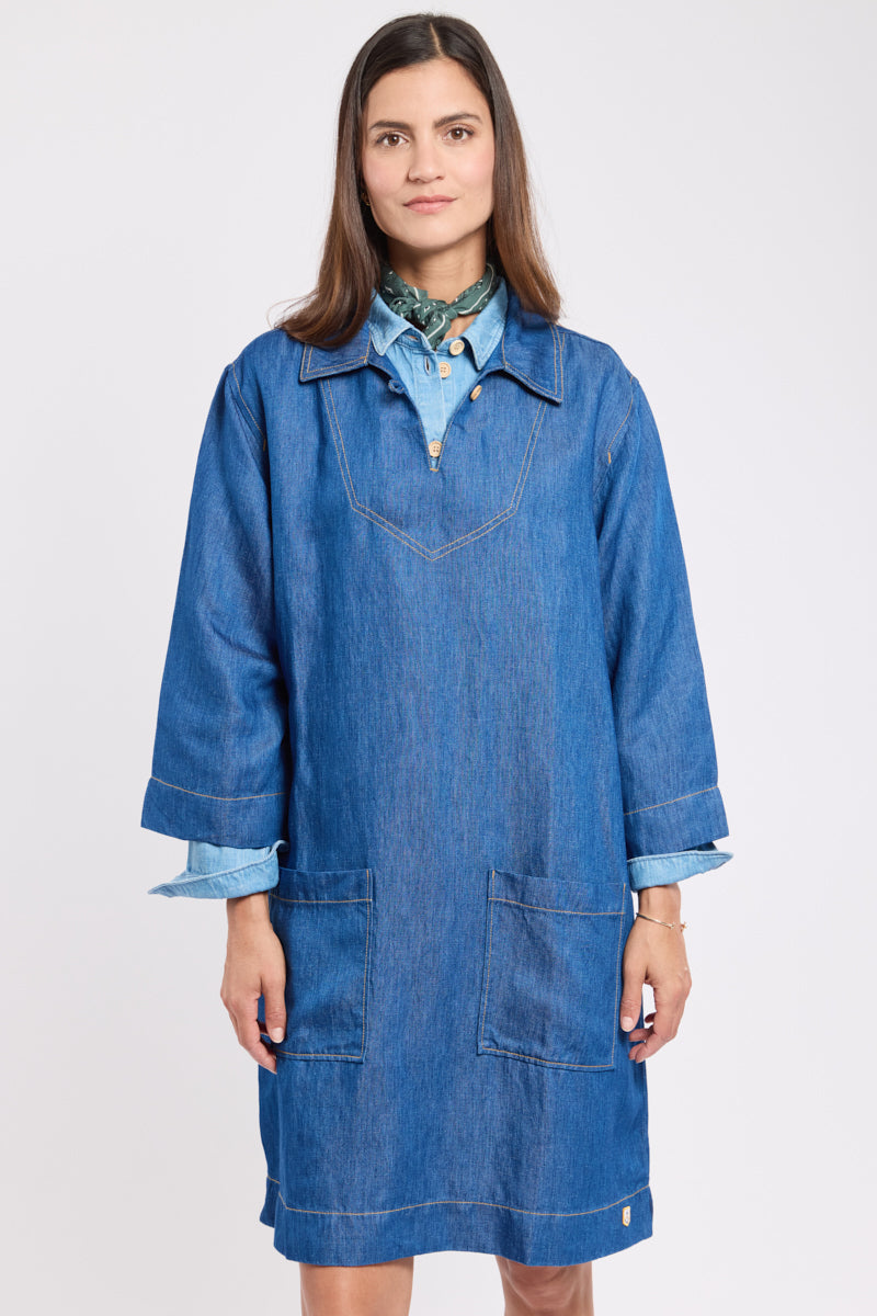 armor-lux-robe-vareuse-heritage-lyocell-et-lin-manches-3-4 image 6
