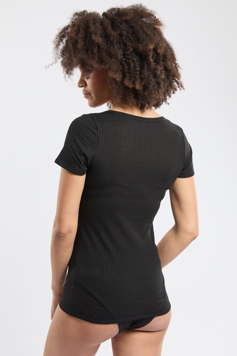 armor-lux-t-shirt-uni-femme-lyocell-coton-col-rond image 5