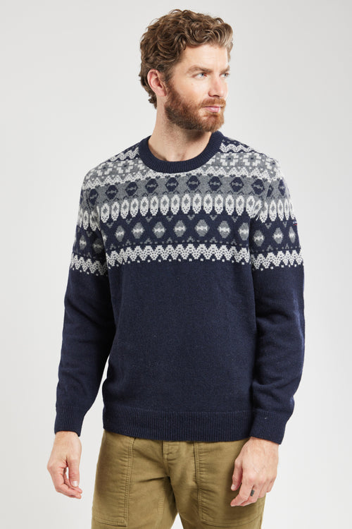 armor-lux-pull-jacquard-nordique-homme-laine-recycl-e-col-rond image 3