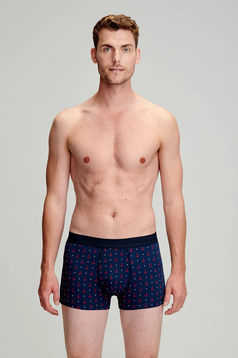 armor-lux-h-ritage-boxer-homme-imprim-ancres-coton-bio image 1