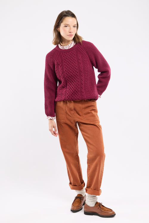 armor-lux-fouesnant-pull-irlandais-aran-femme-laine image 4