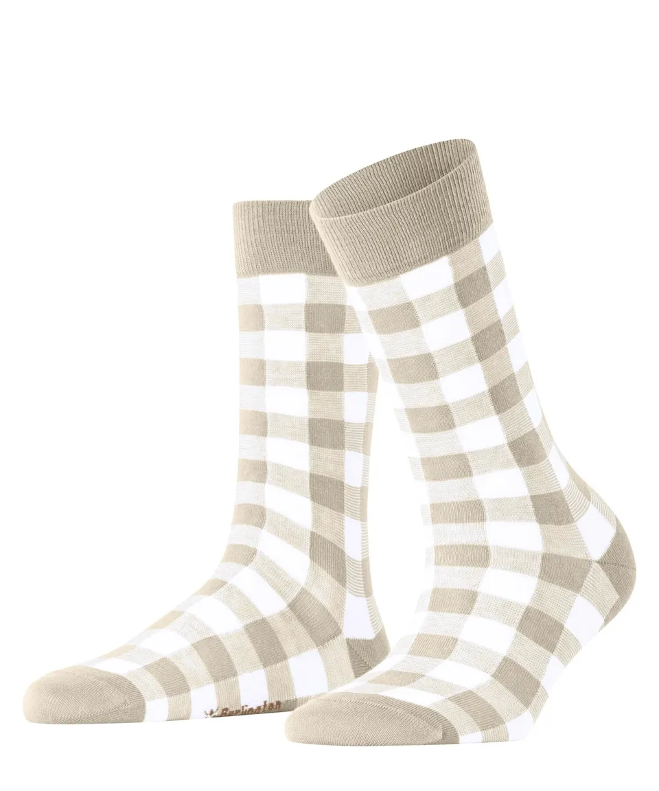 burlington-vichy-chaussettes-opaque-femme-coton-biologique-maille-carreaux-taill image 1