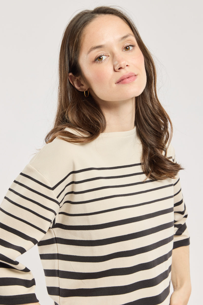 armor-lux-amiral-marini-re-manches-3-4-femme-coton-pais image 2