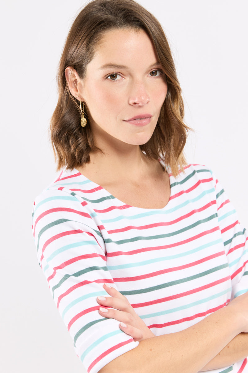 armor-lux-marini-re-tricolore-femme-100-coton-pais-col-bateau image 2