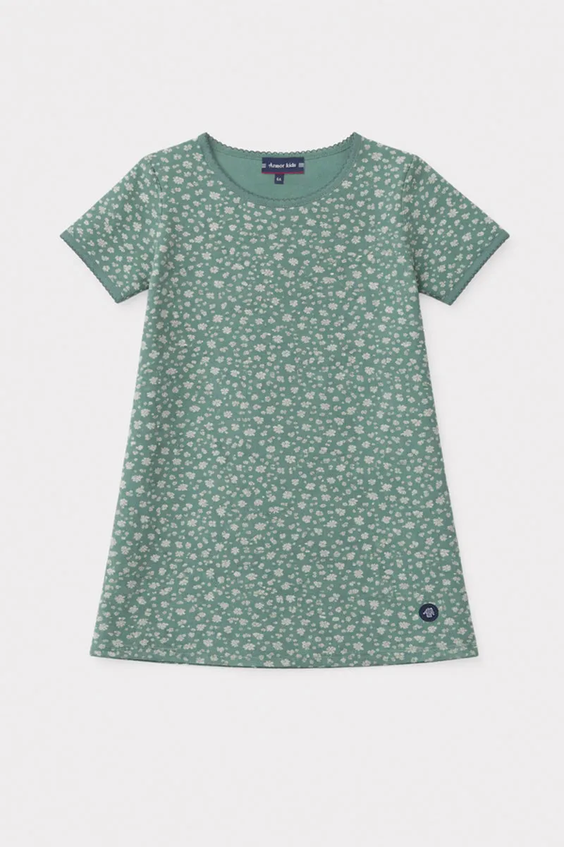 armor-lux-kids-chemise-de-nuit-coton-l-ger-fleurs-manches-courtes image 1
