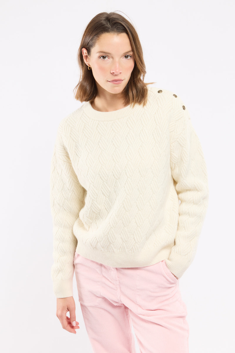 armor-lux-pull-deauville-femme-laine-boutons-dor-s-torsades image 2