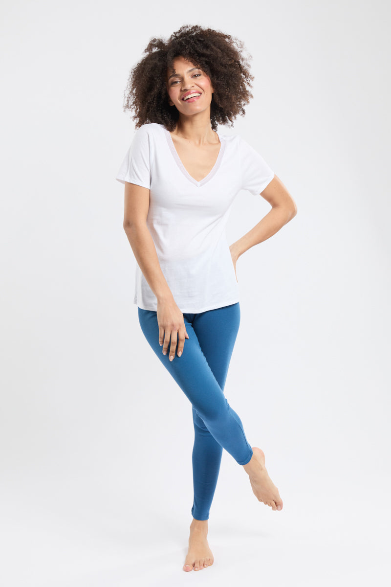 armor-lux-t-shirt-col-v-femme-coton-biologique-dentelle image 4