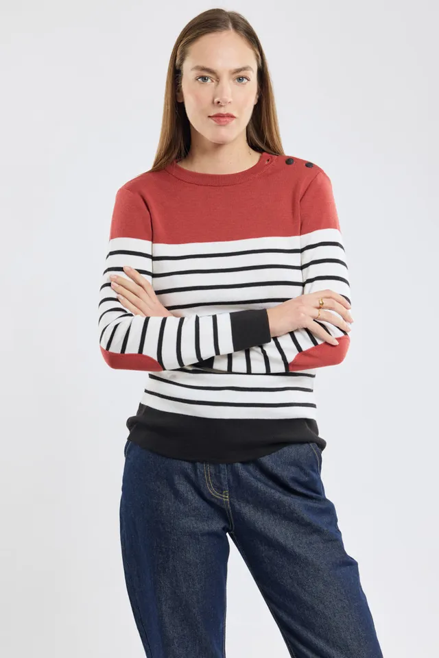armor-lux-pull-marin-coudi-res-laine-femme image 1