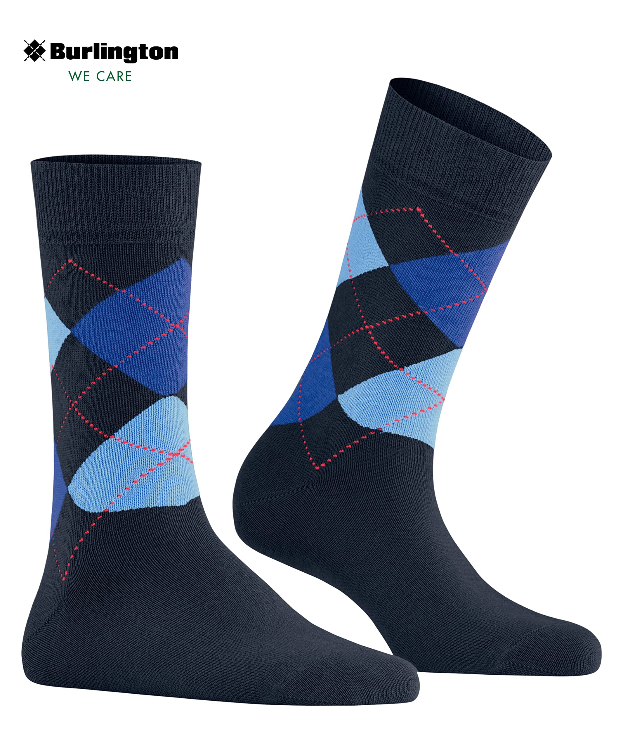 burlington-queen-chaussettes-femme-coton-losanges-bleu-marine-36-41 image 5