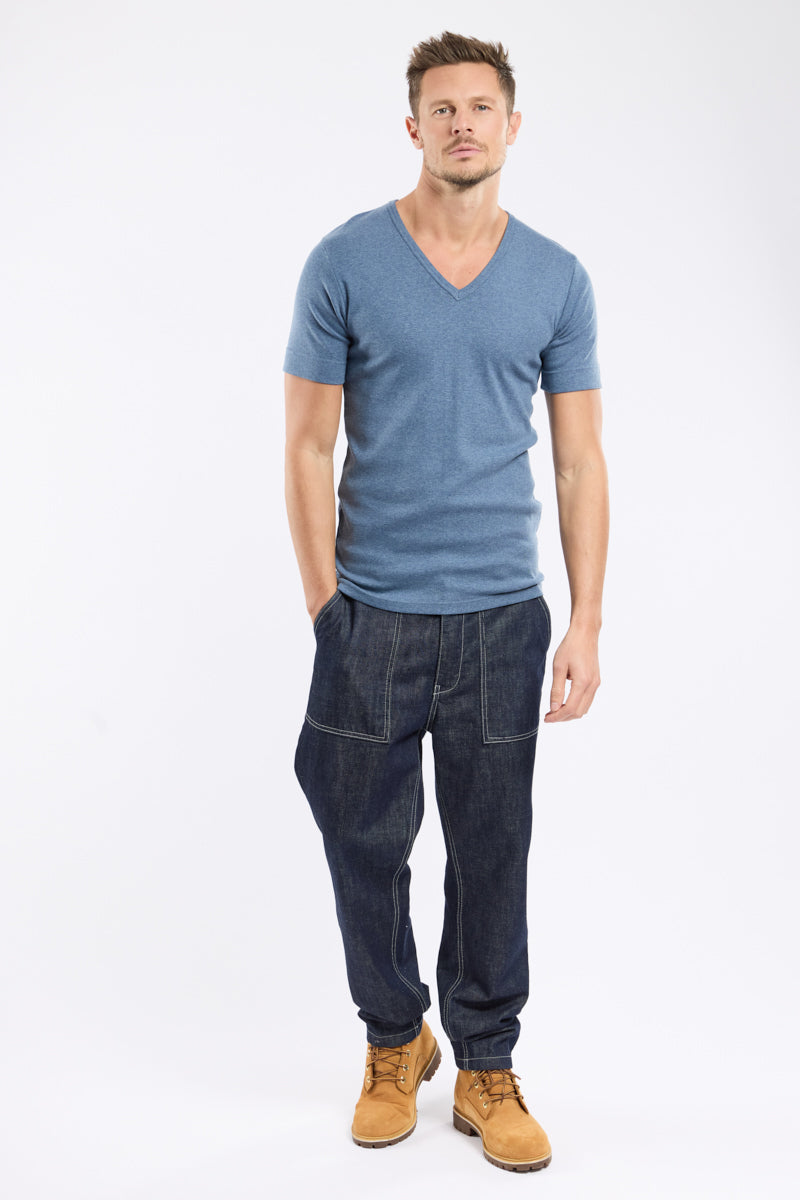 armor-lux-t-shirt-homme-col-v-coton-pais image 3