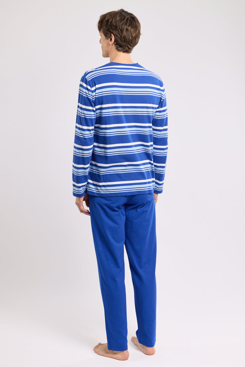 armor-lux-pyjama-col-v-homme-coton-l-ger image 4
