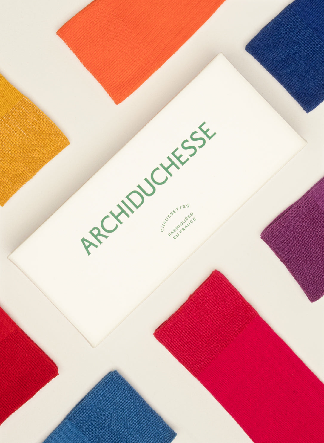 archiduchesse-semainier-happy-colors-de-luxe-7-chaussettes-mi-hautes-coton-merce image 2