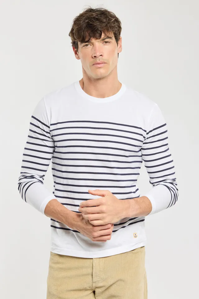 armor-lux-marini-re-homme-manches-longues-coton-l-ger-col-bateau image 1