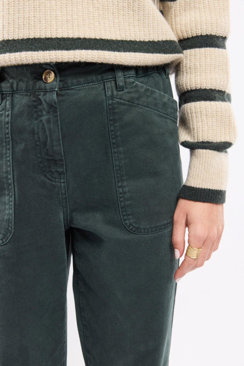 armor-lux-jean-taille-lastique-femme-coton-vert image 4