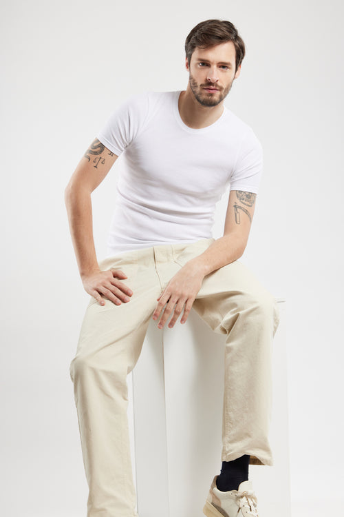 armor-lux-t-shirt-uni-homme-coton-bio-et-kapok-manches-courtes image 4