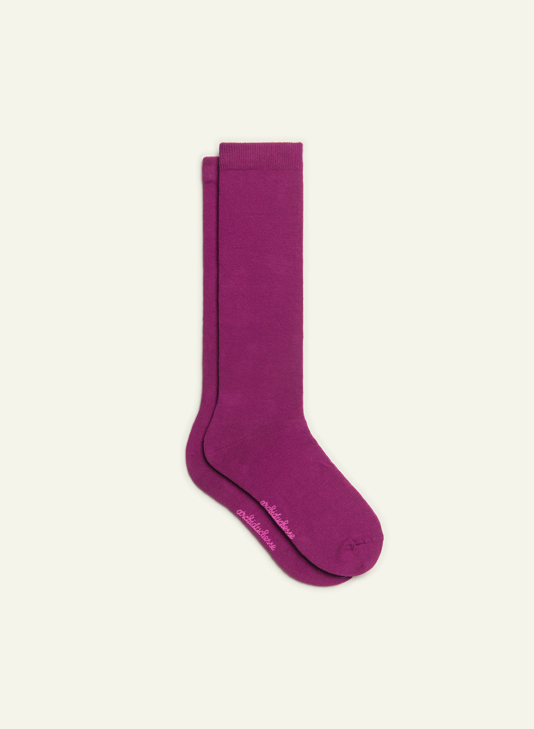 archiduchesse-de-ville-aubergine-chaussettes-mi-mollet-coton image 2