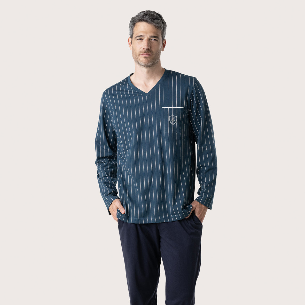 eminence-pyjama-long-homme-sport-club-jersey-coton image 1