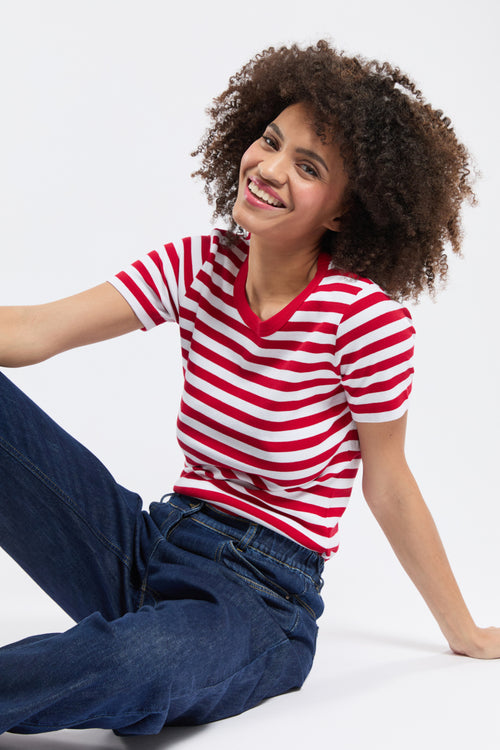 armor-lux-marini-re-femme-brando-ray-e-manches-courtes-coton-stretch image 2