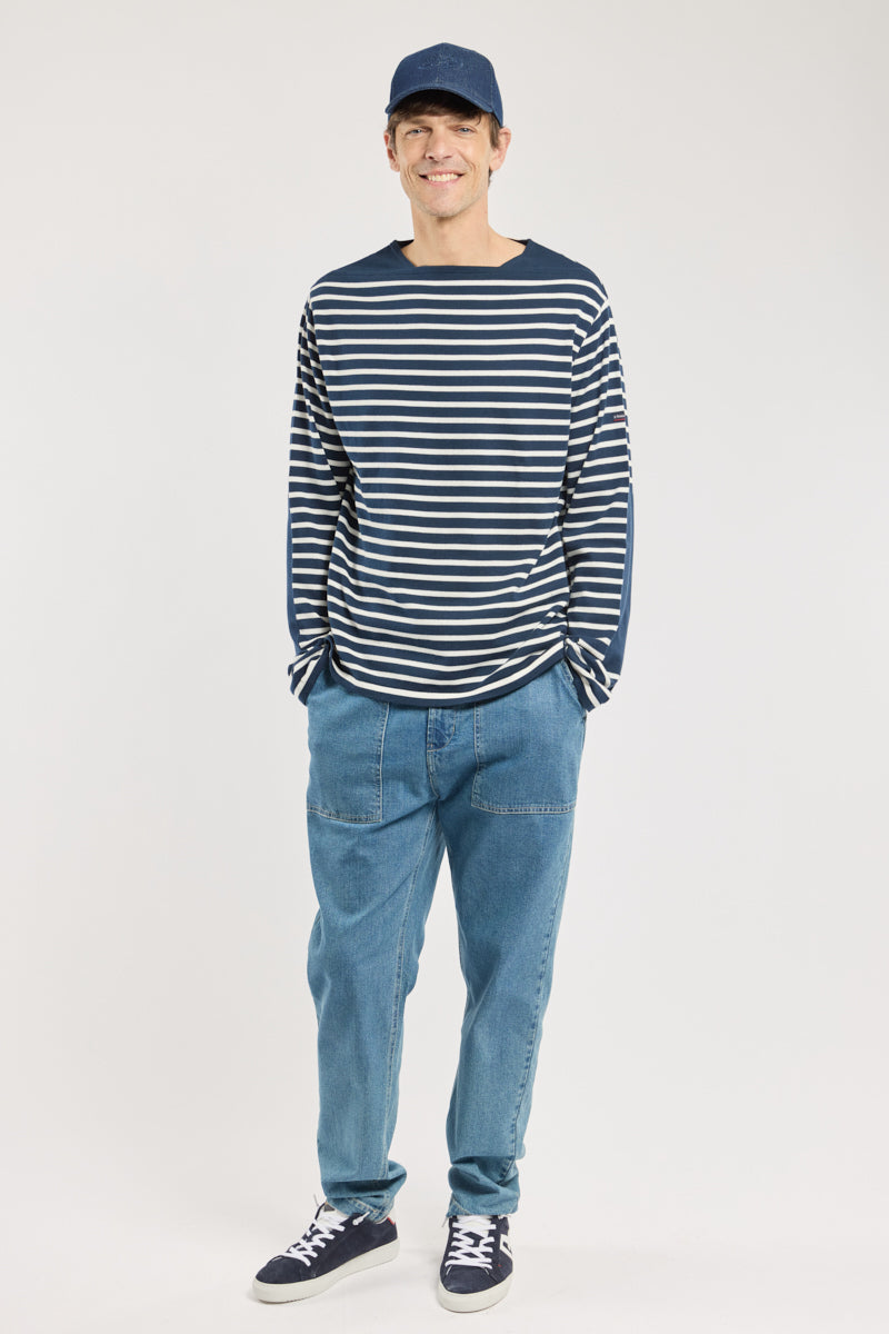 armor-lux-pull-ray-homme-coudi-res-100-coton image 3
