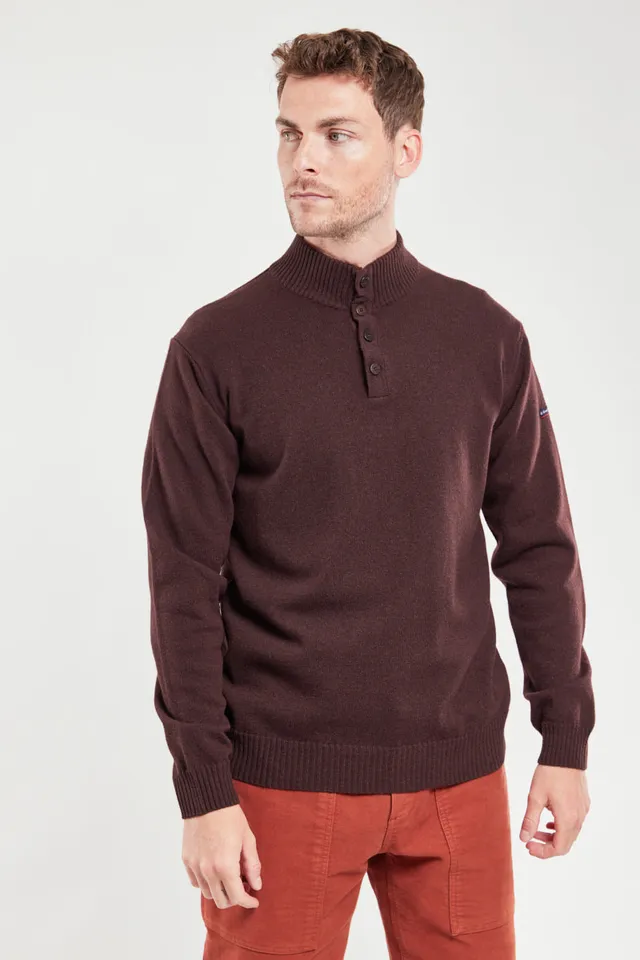 armor-lux-pull-col-boutonn-homme-100-laine-coupe-droite image 1