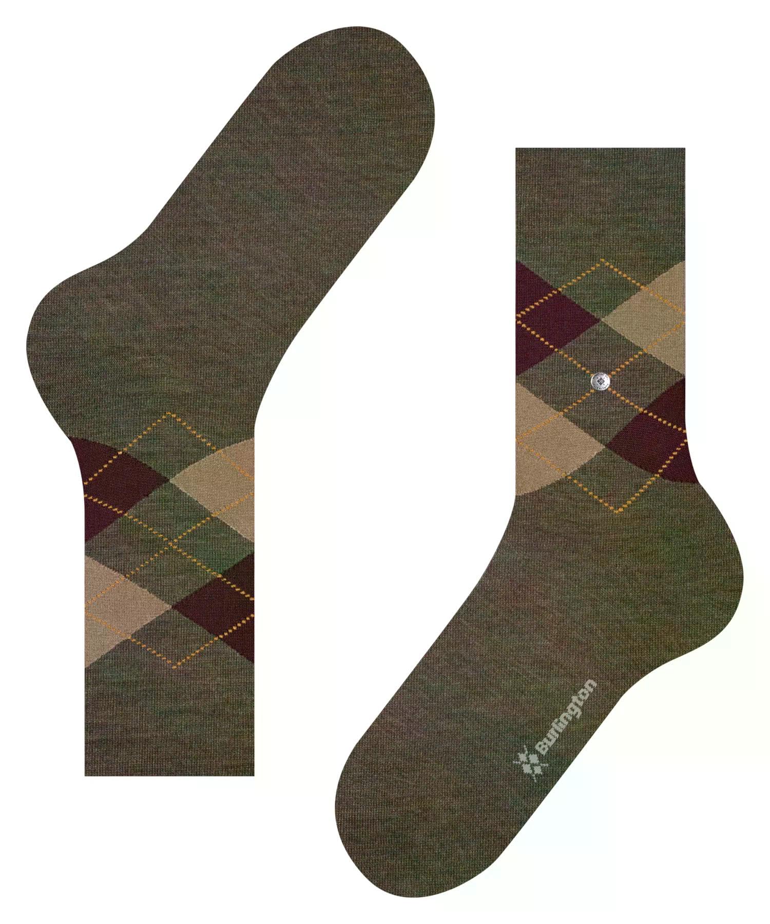 burlington-edinburgh-melange-chaussettes-homme-laine-argyle-vert-covert-7410-40- image 5