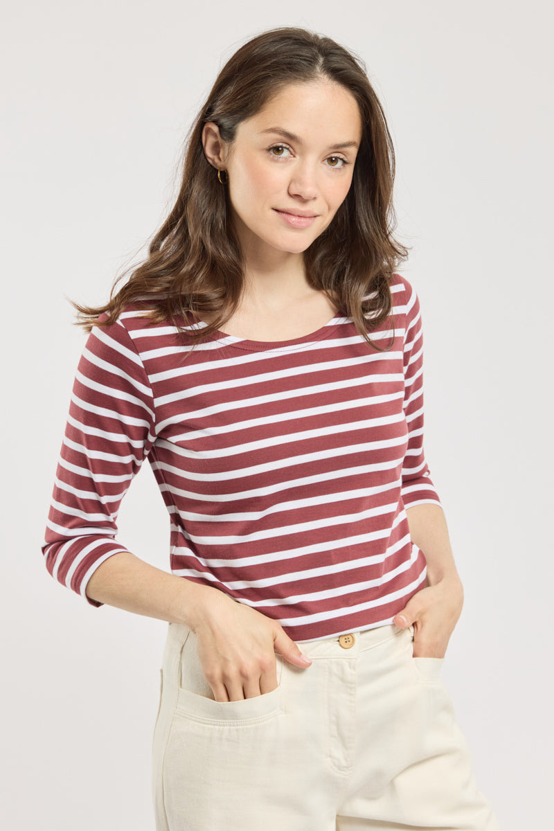 armor-lux-marini-re-amiral-femme-manches-3-4-coton-lourd image 2