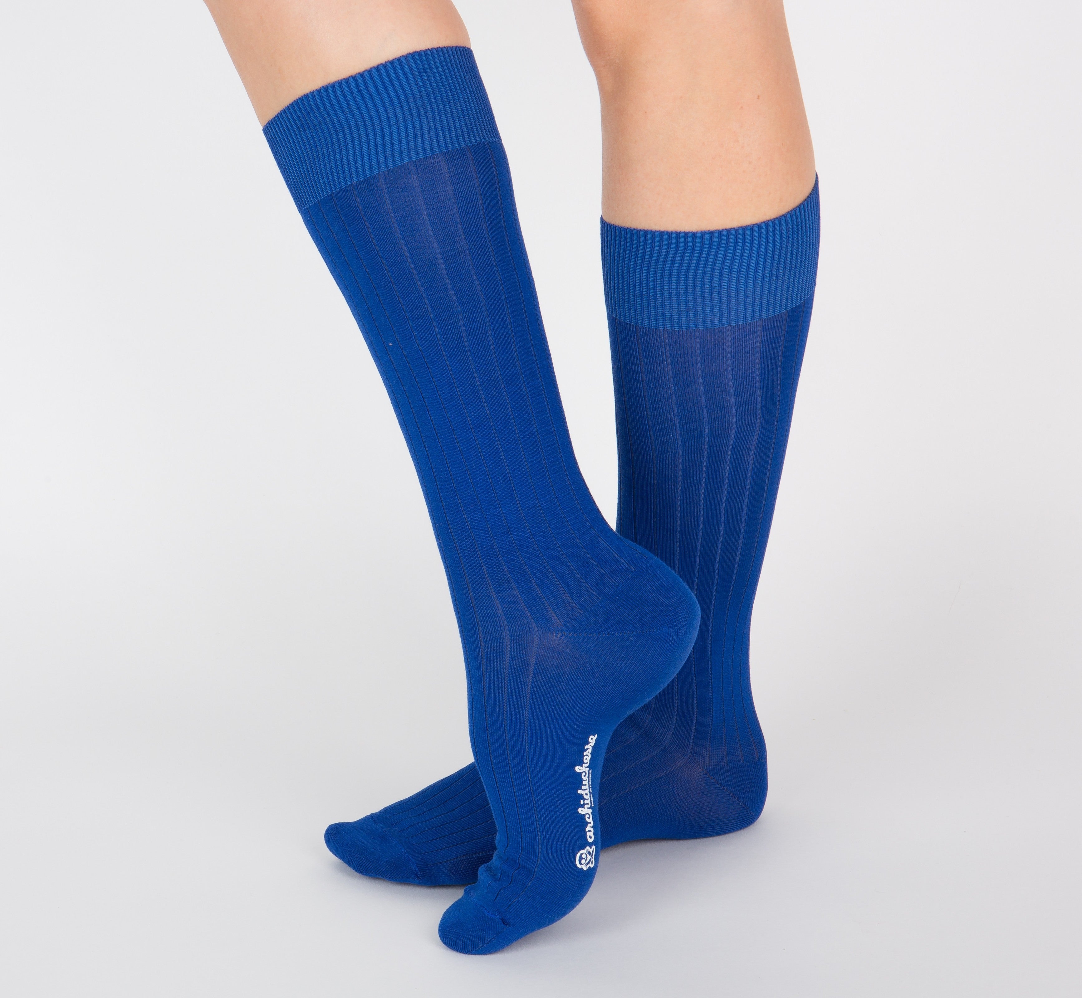 archiduchesse-bleu-monochrome-chaussettes-mi-bas-fil-d-cosse image 6