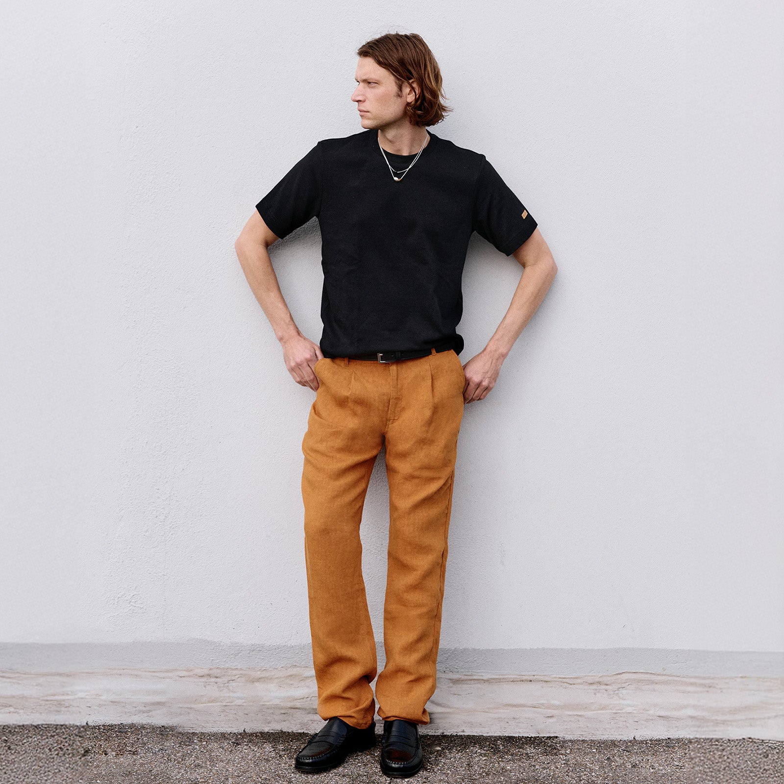 atelier-tuffery-gustave-pantalon-plis-homme-ample-rouille-en-lin image 2