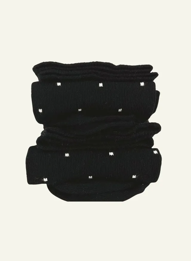 archiduchesse-pixel-blanc-chaussettes-fantaisie-mi-hautes-noires-points image 1