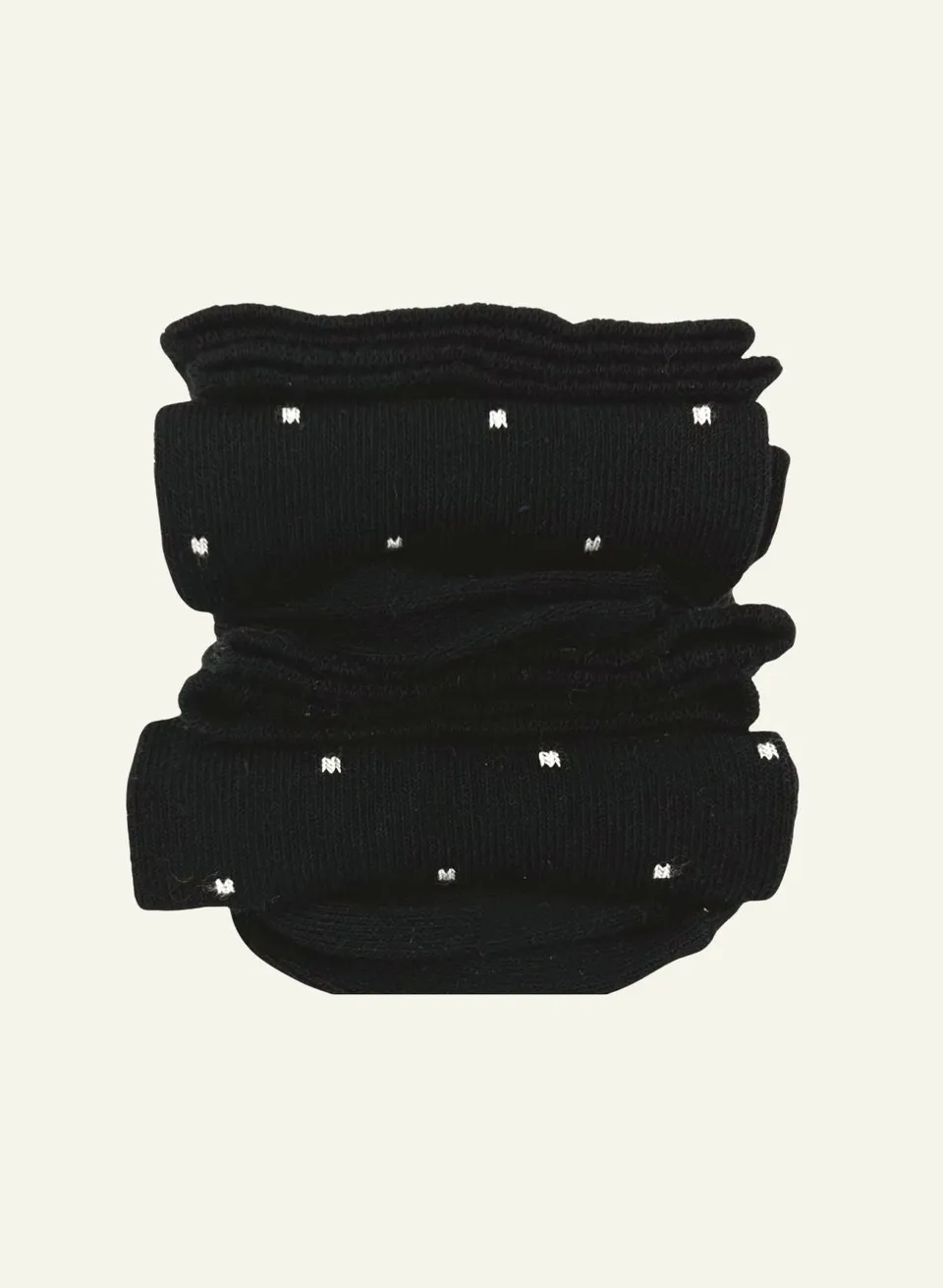 archiduchesse-pixel-blanc-chaussettes-fantaisie-mi-hautes-noires-points image 1