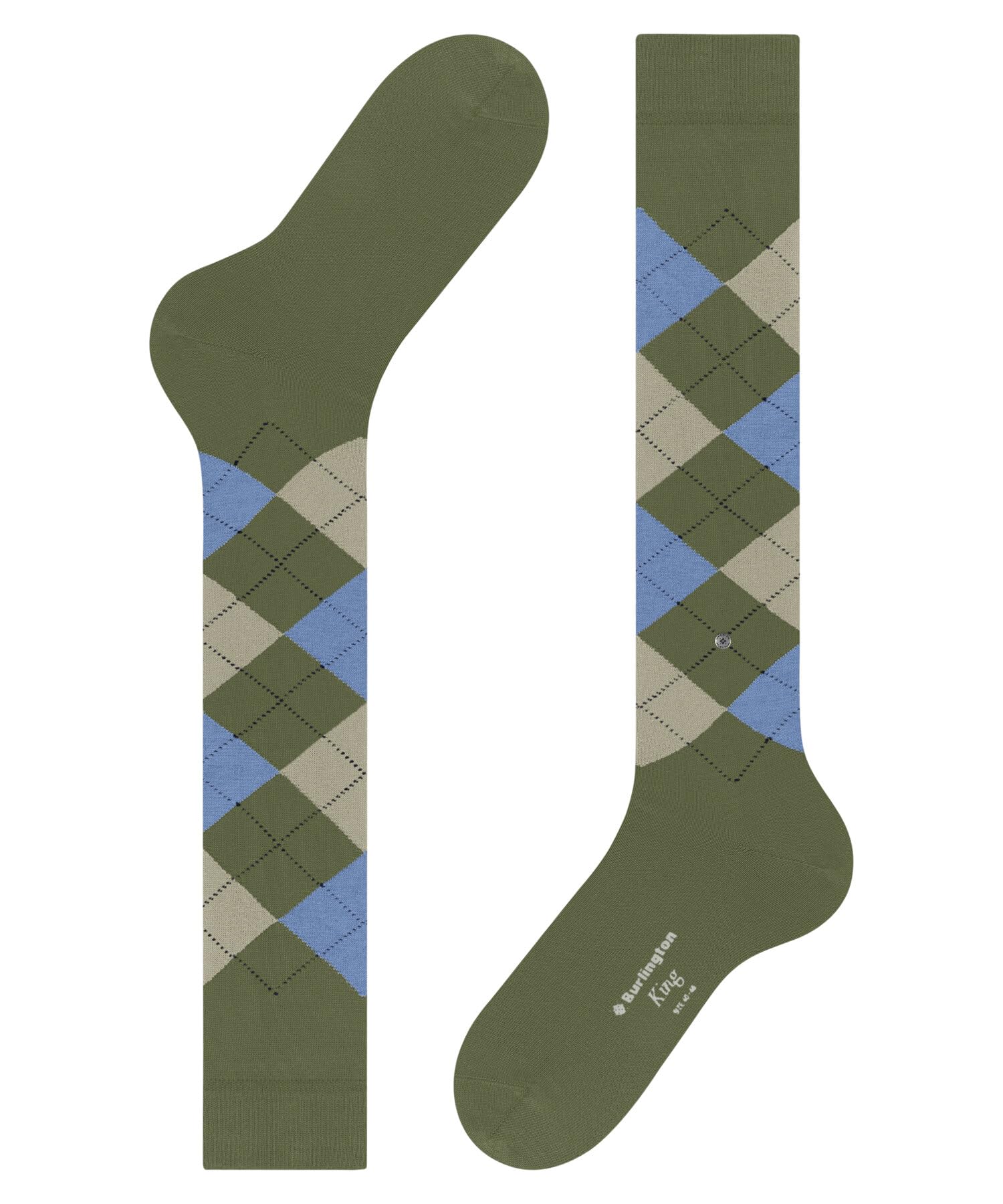 burlington-king-chaussettes-longues-homme-coton-vert-salvia-7472-40-46 image 5