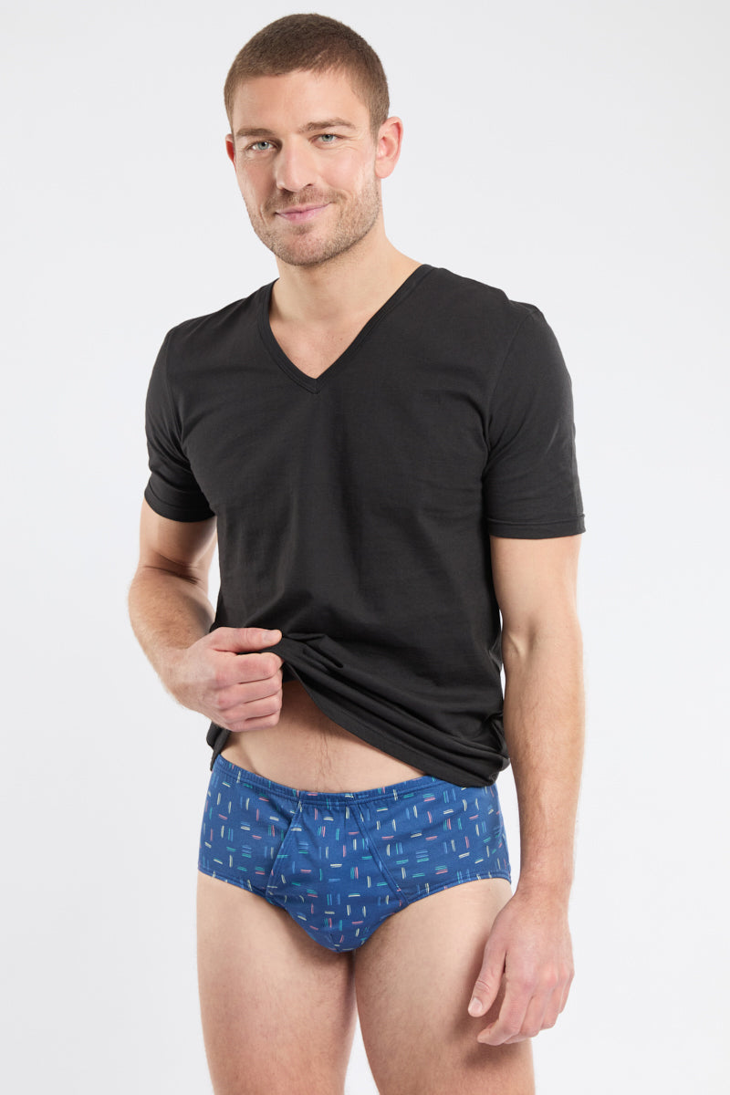 armor-lux-slip-ouvert-motifs-rayures-coton-bio-homme image 1