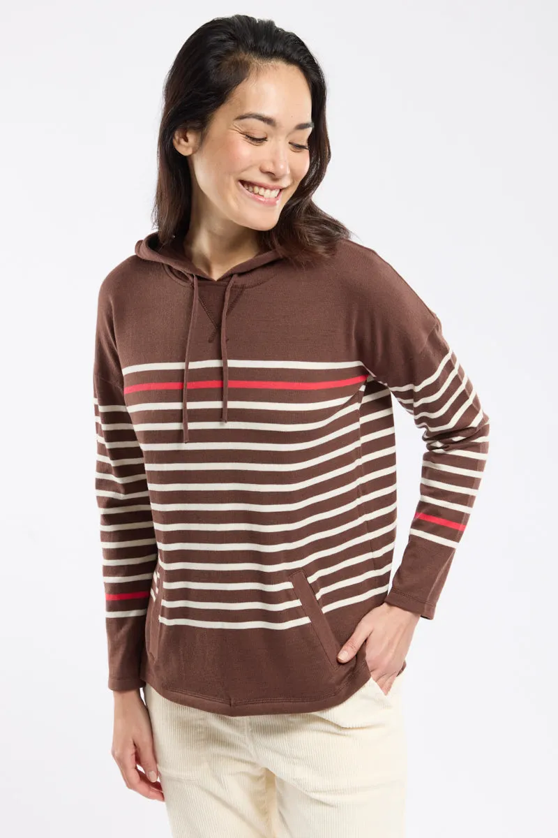 armor-lux-sweat-ray-capuche-femme-coton-rustique-poches image 1