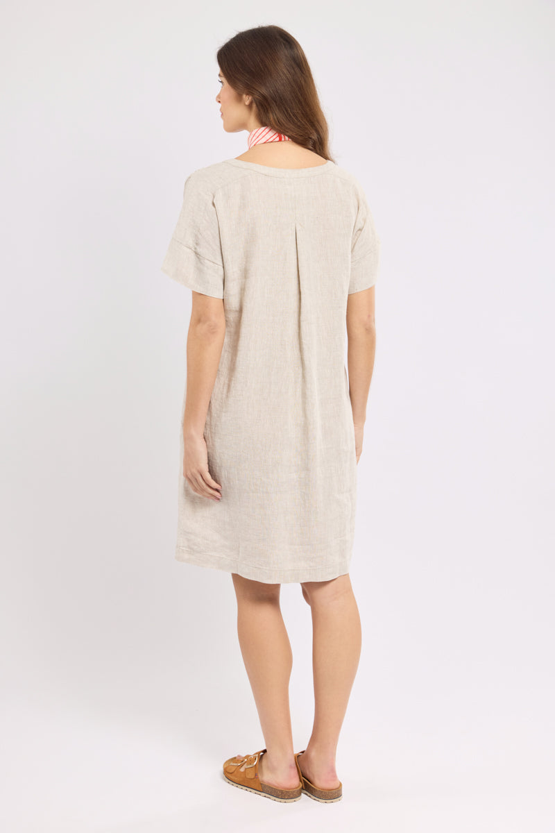 armor-lux-robe-courte-100-lin-col-rond-fente-v image 5