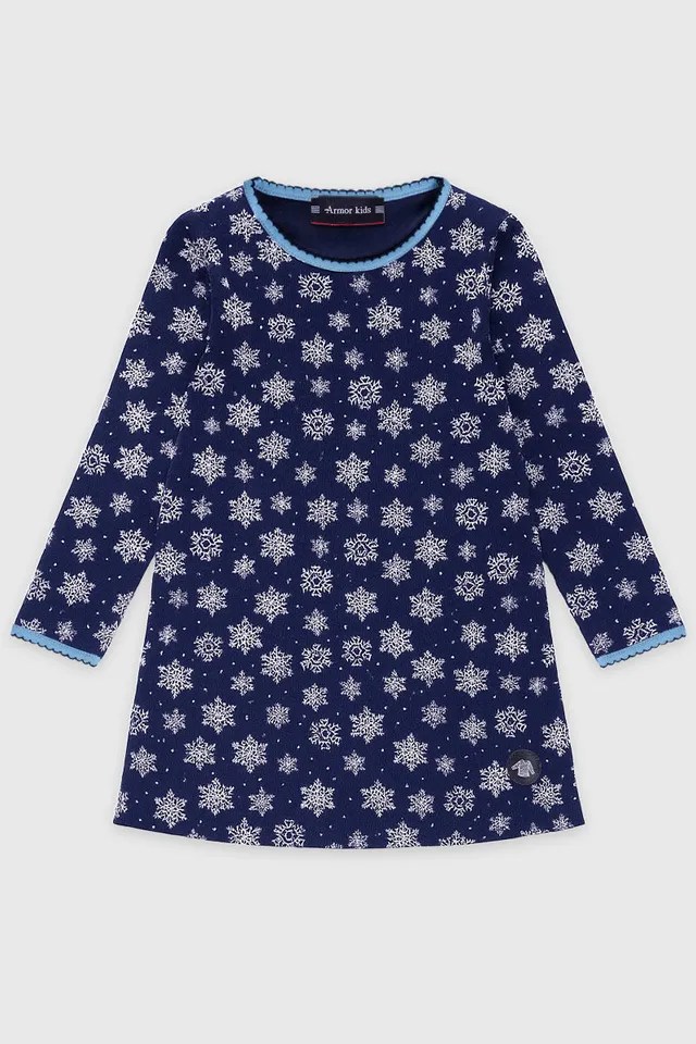 armor-lux-h-ritage-chemise-de-nuit-enfant-coton-pais-flocons image 1