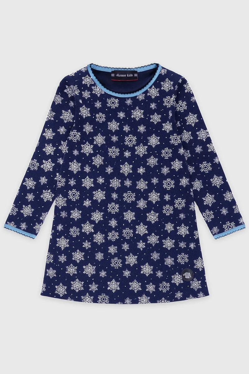 armor-lux-h-ritage-chemise-de-nuit-enfant-coton-pais-flocons image 1