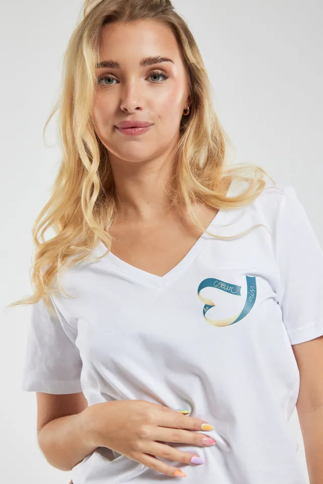 armor-lux-coeur-de-miss-t-shirt-femme-col-v-coton image 1