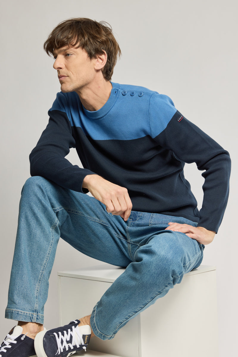 armor-lux-pull-marin-bicolore-homme-coton image 1