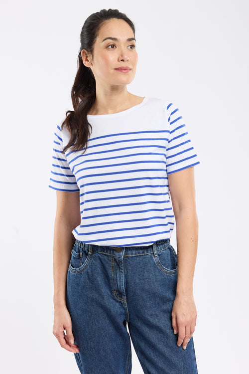 armor-lux-fouesnant-t-shirt-marin-femme-coton-col-bateau image 5