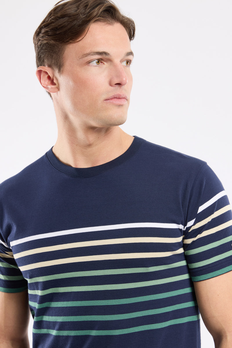 armor-lux-t-shirt-ray-tricolore-homme-coton-l-ger-135g image 2