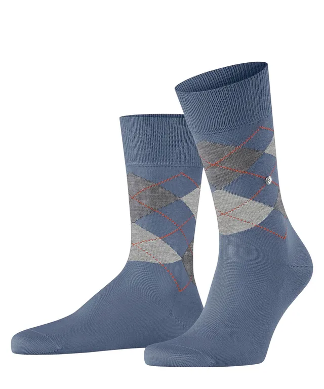 burlington-manchester-chaussettes-homme-coton-losanges-bleu-jeans-40-46 image 1