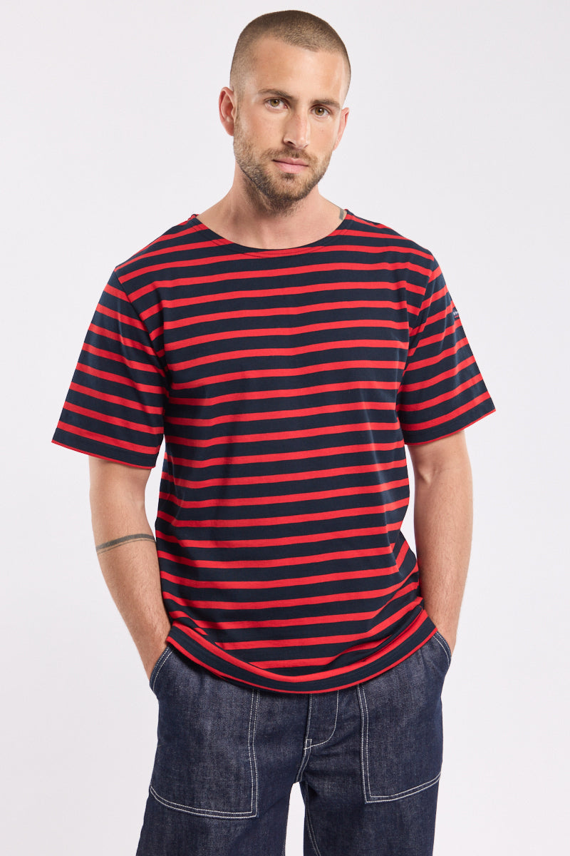 armor-lux-marini-re-homme-manches-courtes-coton-lourd-col-rond-2 image 1