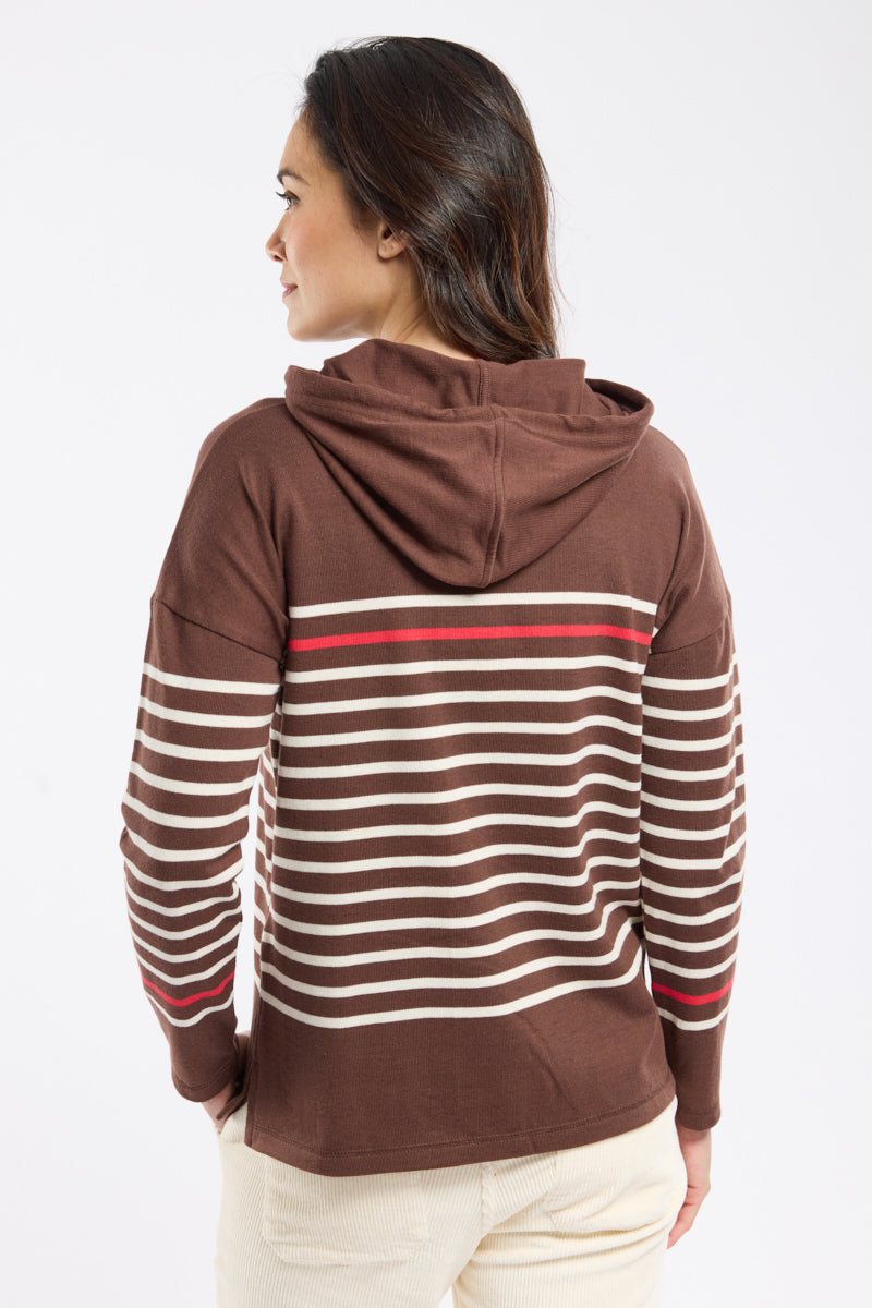 armor-lux-sweat-ray-capuche-femme-coton-rustique-poches image 3