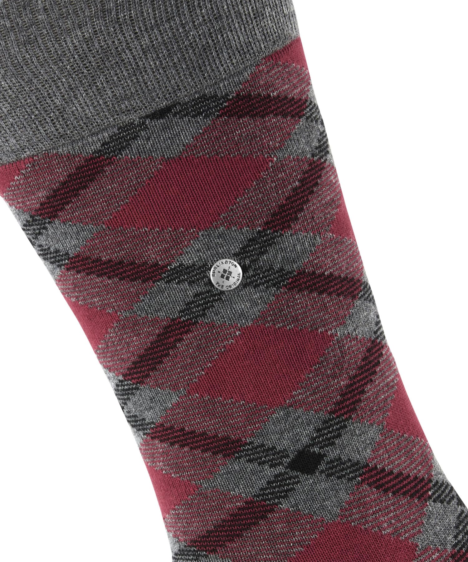 burlington-tartan-chaussettes-homme-coton-gris-carbon-m-lange-40-46 image 3
