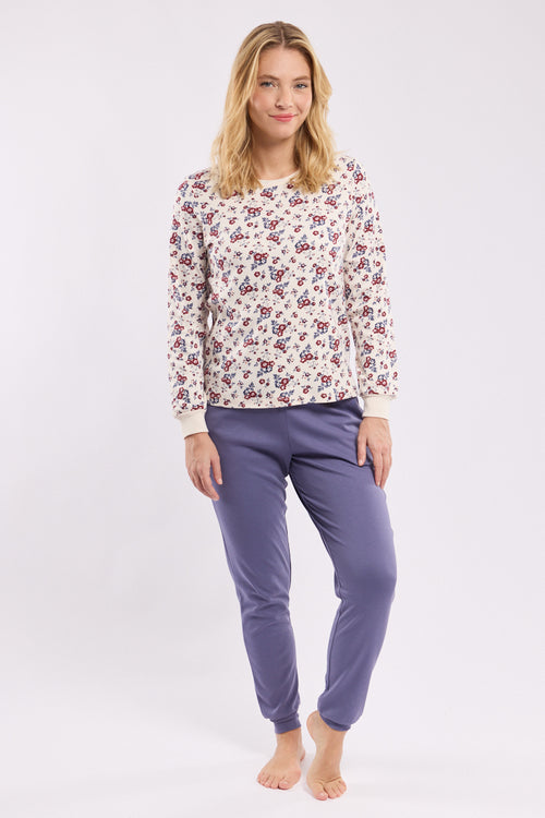 armor-lux-pyjama-femme-fleurs-coton-pais image 2